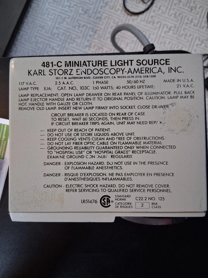 Karl Storz 481C Miniature Light Source