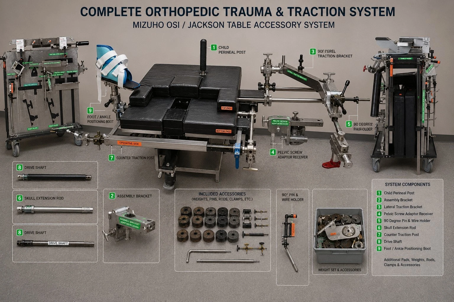 Mizuho OSI Jackson Orthopedic Trauma Accessory System