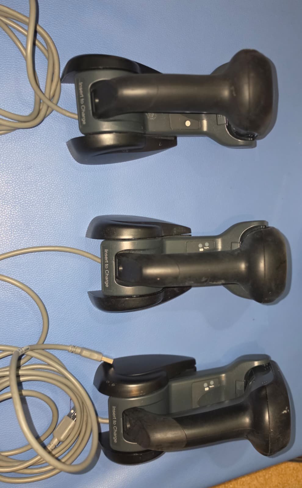 3 Datalogic Gryphon Handheld Barcode Scanners w/ Docking Cradles & Cables