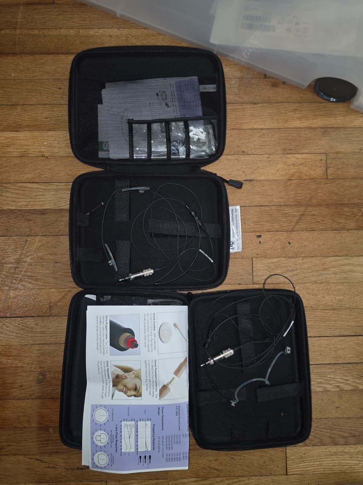 (2) Countryman H6 Professional Headset Microphone w/ Cable Case & Accessories