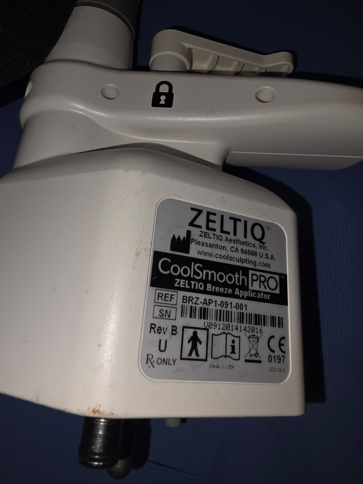 ZELTIQ AESTHETICS CoolSmooth PRO Breeze Applicator BRZ-AP1-091-001 Rev B